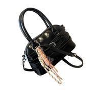 ZWTPGKRD Sac à bandoulière rétro réglable spacieux en cuir synthétique pour femme, pour le bureau, les trajets et les voyages décontractés, Noir : sans pendentif, As shown in the picture (error 1