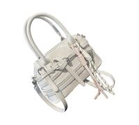 ZWTPGKRD Sac à bandoulière rétro réglable spacieux en cuir synthétique pour femme, pour le bureau, les trajets et les voyages décontractés, Gris : sans pendentif, As shown in the picture (error 1