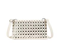 ZWTPGKRD Sac à main à bandoulière pour femme, sac à bandoulière en cuir synthétique souple pour femme, sacs à main avec rivets cloutés, beige, As shown in the picture (error 1-452cm)