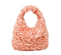 ZWTPGKRD Sac à main en polyester plissé unique pour femme, grande capacité, pratique, travail, voyage, shopping, essentiel au quotidien, rose, As shown in the picture (error 1-949cm)