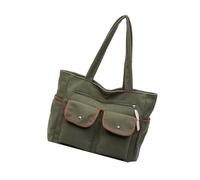 ZWTPGKRD Sac de courses tendance extra large en velours côtelé avec poche avant intérieure zippée sous les aisselles, sac de courses pliable en velours côtelé réutilisable, Vert, One Size