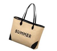 ZWTPGKRD Sac de plage brodé surdimensionné pour femme, sac à bandoulière tissé à double poignée pour voyage, gym, shopping et vacances, Noir , As shown in the picture (error 1-1300cm)