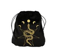 ZWTPGKRD Sac de rangement souple avec cordon de serrage pour cartes de tarots et oracles pour les amateurs de jeux de cartes, Noir 6, Taille unique