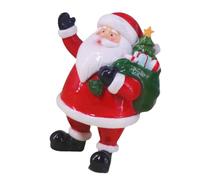 ZWTPGKRD Statuette permanente de Père Noël en colophane pour plan de travail de Noël pour télétravail Décoration de vacances Cadeau familial Figurine en résine de Noël d'intérieur