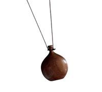ZWWAAZHF Collier en bois sculpté en forme de bouteille de vin - Longueur réglable - Convient pour une tenue décontractée et formelle - Pendentif flasque en bois
