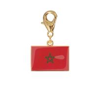 ZWWAAZHF JJJ Pendentif drapeau pays en acier inoxydable Doré | Porte-clés pour chaîne de bijoux, petit profil, tenue quotidienne