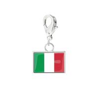 ZWWAAZHF Pendentif drapeau de pays en acier inoxydable, main, argent I | Porte-clés pour chaîne de bijoux, petit profil, tenue quotidienne
