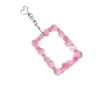 ZWWAAZHF Porte-badge populaire coréen avec porte-clés coque rigide de protection pour photo avec pendentif populaire coréen, fraise, One Size, Beauté de masse