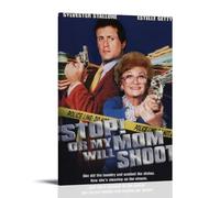 ZWWHUG Toile murale décorative avec cadre « Stop ! Or My Mom Will Shoot » - Décoration murale esthétique pour chambre à coucher, salon, chambre à coucher - 30 x 45 cm