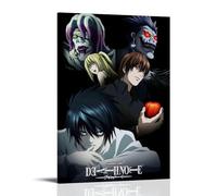 ZWWHUG Toile murale esthétique The Death Note - Décoration murale avec cadre pour chambre à coucher, salon, chambre à coucher, 50 x 75 cm