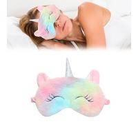 ZWWOGE 1 Pcs Masques De Sommeil En Peluche, masque yeux,Respirant Masque pour les Yeux de Sommeil de Nuit pour Enfant Adulte Sieste, Mignon Doux et Moelleux Voyager Masque de Sommeil pour Filles