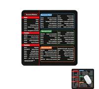 ZWWOGE 1 Tapis de Souris Noir Français avec Raccourcis Excl 25x30x0.2cm En Polyester Anti-Dérapant Pour Bureau Télétravail Tapis Clavier Fourniture de Bureau Tapis de Souris Artisanal Raccourci