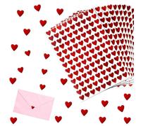 ZWWOGE 1440Pcs Autocollant en Forme de Coeur Sticker Auto-adhésif Emballage Enveloppe Cadeau Carte Décoration pour Saint-Valentin Anniversaire Mariage Couple Amoureux(Rouge)