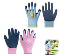 ZWWOGE 2 paires Gants Jardinage Enfant pour de 5 à 9 ans,Paume en Caoutchouc Une Résistance à L'eau et à La Saleté, Protégez les Mains de Votre Enfant, garçons et filles