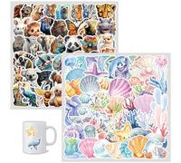 ZWWOGE 2 Pcs Stickers Aesthetic - Une centaine de modèles au total - Animaux holographiques - Animaux de la forêt - Pour enfants et filles - Scrapbooking - Album photo - Cadeaux