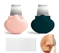 ZWWOGE 2 Pièces Grattoir pour points noirs Livré avec 20 lingettes humides, Épurateur de Peau Nettoyeur de Pores Outils pour Éliminer les Points Noirs pour le Nettoyage en Profondeur Visage Cadeau