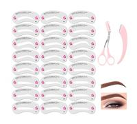 ZWWOGE 24 Pièces Kit De Pochoir À Sourcils, Tampon À Sourcils, Kit De Modelage Pour Sourcils, 12 Paires Modèle De Sourcil Réutilisable Pochoir De Forme Des Sourcils Avec set de 2 tondeuses à sourcils