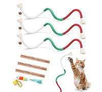 ZWWOGE 3 Jouet Chat interactif et 3 Bâtonnets à l'herbe à Chat Jouet suspendu en Papier Craquant en Forme de Chenille Jouet pour Chat à Utiliser SeulJouet à l'herbe à Chat cadeau amour