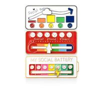 ZWWOGE 3 Pièces Broches Amusantes pour L'Humeur Sociale Pendant 7 Jours Pin,Aiguilles D'Humeur Interactives, Batterie Sociale, Insigne D'AnxiéTé Humeur Exprimant L'éPingleéMail