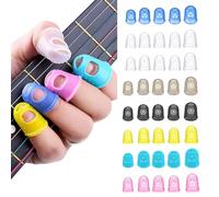 ZWWOGE 40 Pièces Guitare Protections Doigts Protege Doigt Silicone Guitare Protections Bouts de Doigts Capsules Guitare Antidérapantes Bouts de Doigts Réutilisables Découpés Respirants