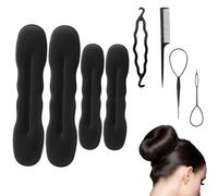 ZWWOGE 8 Pieces Outils Tresser les Cheveux, Accessoire pour Faire des Chignons Coiffer, Donuts Chignon Magique, pour Femmes et Filles aux Cheveux Mi-Longs