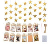 ZWWOGE Bannière Anniversaire 1 an Banderole Photo Bébé Deco Anniversaire Banniere Nouvel Banderole Joyeux Anniversaire 1 an0-12 Mois Guirlande Décoration Première Anniversaire pour Garçon Fille