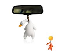 ZWWOGE Canard Oscillant Auto Porte-Clés avec Effet UV - Décoratif Mignon qui Change en Canard Laqué sous Rayonnement Solaire, Cadeau Original pour Rétroviseur/Clefs/Bureau