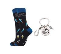 ZWWOGE Coffret Cadeau Pêcheur Homme, Chaussettes Antidérapantes Fishing & Porte-clés, Idée Cadeau Anniversaire, Fête des Pères, Valentin