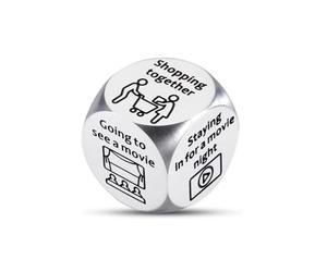 ZWWOGE Dé décisionnel en métal loisir et passe-temps Dé contre l'ennui cadeau créatif pour les amis hommes et femmes Nouvel An anniversaire jubilé et autres occasions festives cordon lunettes