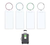 ZWWOGE Étiquettes de bagages pour croisières, en PVC robuste et étanche, transparentes,Etiquette Valise, avec 4 bandes métalliques vissables, Luggage Tag, 19 * 6.5cm,4pcs