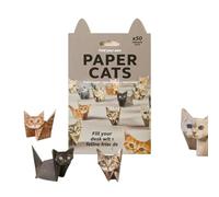ZWWOGE Kit de Papier Origami avec 50 Feuilles et Modèles 3D de Chats - Décoration Créative, Chats en Papier pour Décoration de Table et Cadeau DIY pour Amoureux des Chats