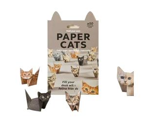 ZWWOGE Kit de Papier Origami avec 50 Feuilles et Modèles 3D de Chats Décoration Créative Chats en Papier pour Décoration de Table et Cadeau DIY pour Amoureux des Chats bracelet fille 10 ans