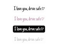 ZWWOGE Lot de 4 Autocollants I Love You Drive Safe, Autocollant Voiture, en Noir, Rose, Blanc et Argent, Autocollants pour Voiture 11 × 2 cm, Autocollants Je t'Aime, Conduis Prudemment
