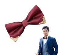 ZWWOGE Noeud Papillon Rouge pour Homme, Noeud Papillon Homme, Noeud papillon en acier à motif doré, Nœuds Papillon Homme, Polyvalent Attache Noeud Papillon pour les Fêtes, Noeud papillon de costume