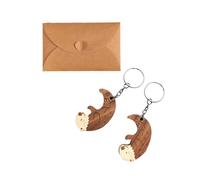ZWWOGE Porte-clés Couple Loutre avec Carte de Vœux & Enveloppe Cadeau d'Amitié Personnalisable pour Enfants Couples & Meilleurs Amis Inclut Motif Ange Gardien collier a macher enfant tdah