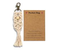 ZWWOGE Porte-clés Macramé Tressé, Porte-clés de Voiture - Cadeaux pour Copines et Meilleures Amies, Porte-clés avec Carte - Cadeaux d'Anniversaire, de Noël et du Nouvel An pour Copines