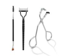 ZWWOGE Set de Recourbe-Cils 3 pièces, Recourbe-Cils Partiel, Brosse à Sourcils et à Mascara,Rehausse-Cils Recourbe-Cils De Précision Clip Portable Mini Outils De Voyage Pour Toutes Les Formes De Cils