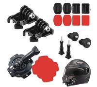 ZWWOGE Support Adhésif pour GoPro, Supports de Casque Flexible pour Insta360,Support Gopro Casque Moto,Accessoires Gopro et Insta360,Kit d'Accessoires pour Caméras d'action (12 en 1)