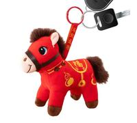 zwxqe 2026 Peluche Cheval Mascotte Chinoise,Doux Mignon Chinois Portable Porte-Clés Charm,Peluche Cheval - pour Voitures Sacs Vitrine Maison École Bureaux Cafés Librairies Canapés Étagères Vitrines