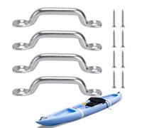 zwxqe 4 Pack Stainless Steel, Footman Loops Heavy Duty, Tie Down Anchors with Screws, Kayak Marine Accessories for Boats, Canoes Outdoor Gear Maintenance Repair and Security