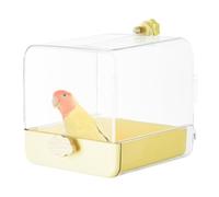 zwxqe Bain d'oiseaux pour cage, douche d'oiseaux transparent pour perroquet | Accessoires de cage avec crochets et tiroir inférieur, intérieur pour petites perruches canaris