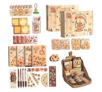 zwxqe Capybara Ensemble de papeterie mignonne, fournitures scolaires, trousse de papeterie sur le thème des animaux pour dessiner, écrire et prendre des notes, parfait pour les, les garçons