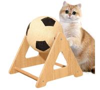 zwxqe Cat Scratching Ball, Interactive Solid Wood Scratcher, Reusable Kitten Exercise Toy, Indoor Pet Entertainment Ball, 10.63x10.24x7.48 inches Floor Game for Active Cats and Home Use