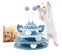 zwxqe Cats Interactive Toy, 3 Level Turntable Tower with Rolling Balls, Self Play Indoor Cat Game, Pet Engaging Toy for Kitten Enrichment, Exercise, Chasing, Hunting Training, Boredom Reliefs