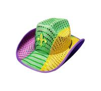 zwxqe Chapeau De Cowgirl,Ajustable Paillettes Mardi Gras,Chapeau Carnaval Accessoires De Fête | Pour Masquerade, Célébration, Séance Photo, Carnaval, Fête De La Saint Patrick Et