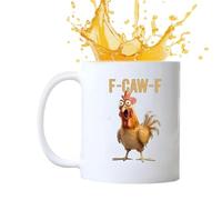 zwxqe Chicken Mug, Ceramic Drinking Cup, Compact Lightweight Design Funny Farmhouse Coffee Mug for Tea, Latte, Wine, Juice, Beer, Milk, Kitchen, Home, Family, Friends and Daily Use