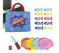 zwxqe Cloth Fishing Game, Soft Fabric Educational Sensory Toy, Safe Interactive Kids Toy, Sorting Learning Fishing Game Set for Preschoolers Kindergarten Boys Family Learning Play