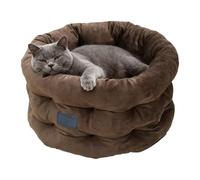 zwxqe Dog Bed, Raised Edge Sofa Couch, Sturdy Round Washable Pet Beds for Cats Comfortable, Lightweight Soft Plush Sleeping Cushion, for Kitten Christmas Winter Indoor Outdoor