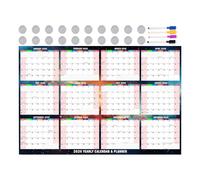 zwxqe Dry Erase Calendar for Wall, Daily Planner Whiteboard, Reusable Blank Organizer with Smooth Erasable, Magnetic and Easy to Clean, School, Refrigerator 47.99x32.01 inches