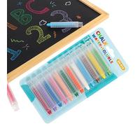zwxqe Dust Chalk, Writing Washable Chalk Crayons, Low Dust Outdoor Art Drawing Tool, Clean Hands Easy Erase, Color Chalks Set for Kids Playroom Classroom School Blackboard Whiteboard
